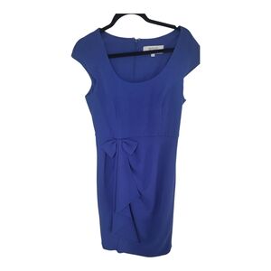 Badgley Mishka Collection royal blue  cocktail dress cap sleeves bow detail sz 8